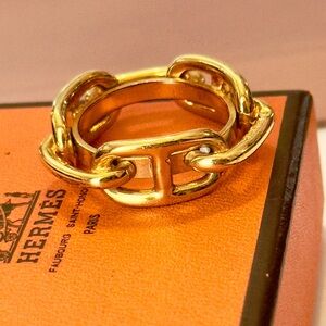Hermes Gold Scarf Ring